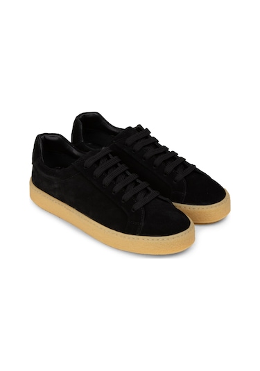 Deery Erkek Hakiki Süet Siyah Sneaker Ayakkabı - 02018msyhc04