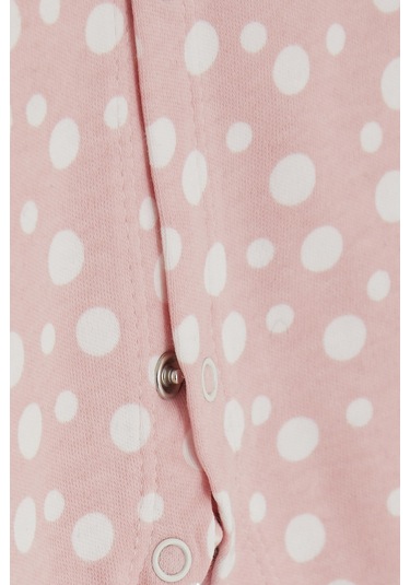 Breeze Kız Bebek Patikli Tulum Puantiye Desenli 0-3 Ay-6 Ay, Pembe