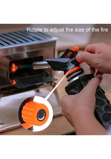 Barbekü Meşalesi Sıcaklığa Dayanıklı Klip Tipi Taşınabilir Alev Ayarlanabilir Evrens Anti-pas Yüksek Sertlik Kamp Çakmağı 56408719 Siyah