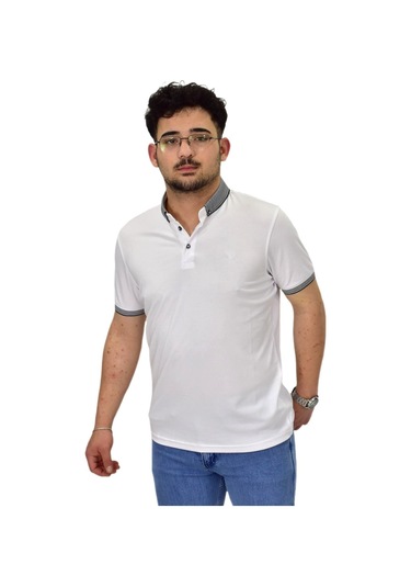 Erkek Polo Yaka Merserize Tişört 1000 Bgl-st04532 Beyaz