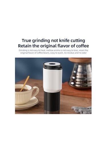 Skycity Usb Şarjlı Taşınabilir Fincan Kahve Değiştirici - Seramik Öğütücü, 5 Seviye Kalınlık Ayarı, Kütle Algılama Otomatik Durdurma, 3 Dakika Zamanlama, Ev Ofis Kamp Seyahat İçin Diğer