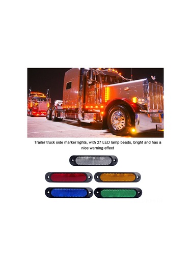 Jeehugo Tır Rovası 27led Yan İşığı 10-30v Abs+pc Ip67 Su Geçirmez Uyarı Lambası Beyaz