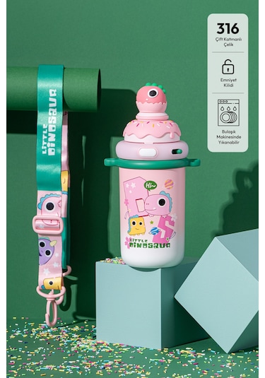 Emsan Baby Dinazor Termos Pembe 450 Ml Pembe