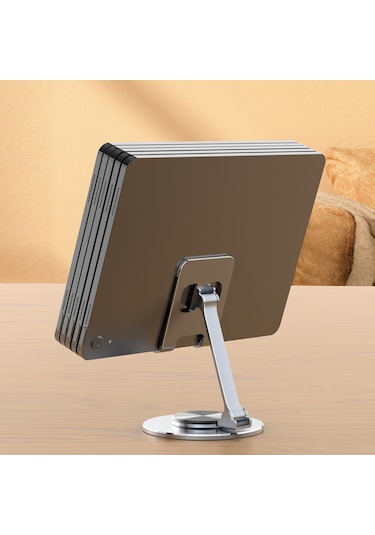 Cbtx 019 Telefon Tablet Montaj Standı 4,7 - 12 İnç Cihaz İçin 360 Derece Döndürme Masaüstü Tutucu - Gümüş