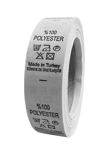 Örenler Plastik 2 Cm Bez Yıkama Yaka Etiketi 500'lü Rulo Polyester 100% Beyaz