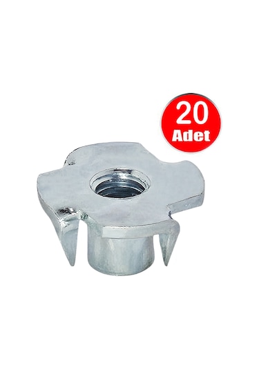 M6 Ağaç Somunu 6mm Tırnaklı Ahşap Çakma Somun -20 Adet 6