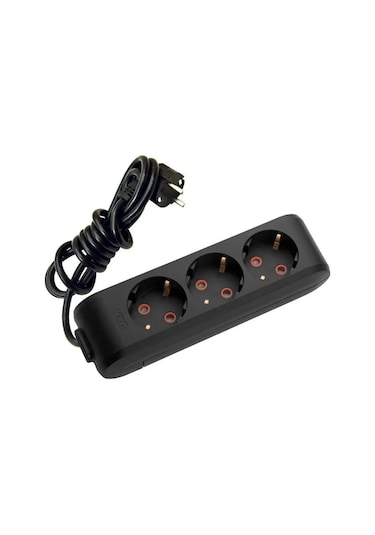 Viko Multi-let 3'lü Grup Priz Topraklı Çocuk Koruma 5 Metre Siyah