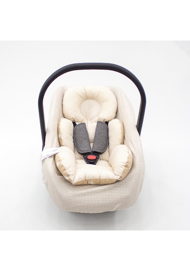 Mordesig Ortopedik Bebek Puset Minder Ve Çarşaf,ekose Pamuk Kumaş