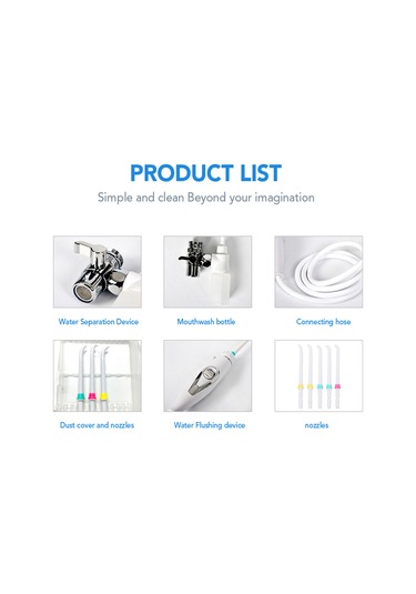 Mufunye Abs Malzeme Diş İp Makinesi, 6 Nozullu, Taşınabilir Su Diş Temizleyici, 393g