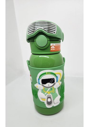 Shotay St-8812 Space 600ml Çift Başlık Kapak Termos Matara Yeşil