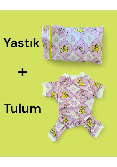Toad Teddy Penye Kedi Tulum Ve Yastık Takım Uyku Seti