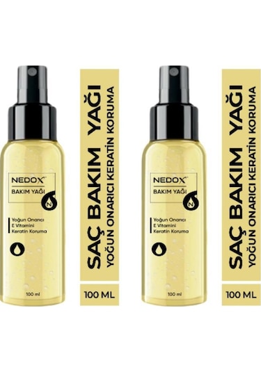Nedox 2 Adet Keratin Özlü Onarıcı E Vitaminli Saç Bakım Yağı 100 Ml