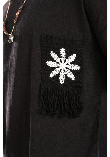 Cocopelli Buldan Kumaş Tasarım T-shirt Coc1387 Siyah