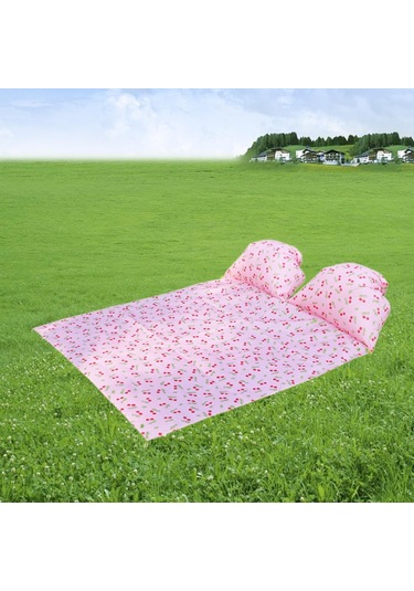 Homyl Baş Destekli Piknik Örtüsü Çim Yürüyüşü İçin Kiraz 145x210cm Çok Renkli