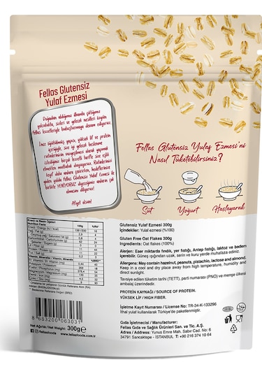 Fellas Glutensiz Yulaf Ezmesi 300 G