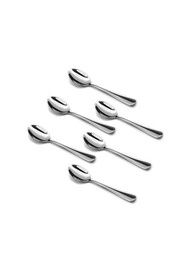 Ximistore9 6 Adet 12 Cm Gıda Kalitesi Paslanmaz Çelik Küçük Kaşık, Yansıtıcı Cila, Türk Kahvesi Ve Tatlılar İçin Uygun Gümüş