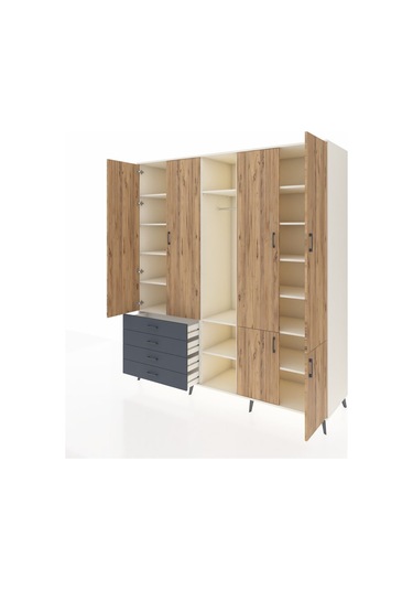 Kronos Dolap 14 Raflı 4 Çekmeceli Tek Askılı 220x59x243 Aytaşı-çam/antrasit Atlas Çam/antrasıt Kronos Dolap 14 Raflı 4 Çekmeceli Tek Askılı 220x59x243 Aytaşı-çam/antrasit Atlas Çam/antrasıt