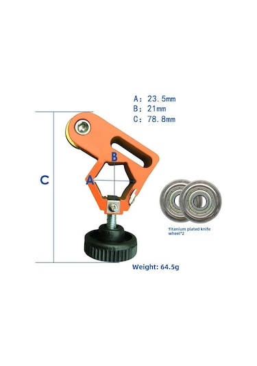 Geeroyoo Jm-l1022 Seramik Tahta Kesici, 22mm Büyük Tekerlekli T-tipi Push Knife, 3-12mm Kalınlık Aralığı, Tam Bütünleşik Testere Ucu + 2 Titanyum Kaplı Tekerlek