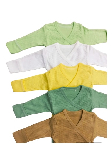 Uzun Kollu Kendinden Eldivenli Çıtçıtlı Kruvaze Badi 5 Li Pa... Çok Renkli