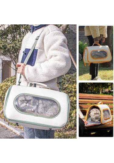 Geeksen Kedi Taşıma Çantası Şeffaf Pencere Ve Nefes Alabilir Delikler Seyahat İçin