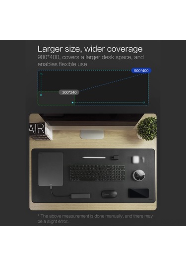 Ruicoo Mıııw Deri Mantar Masa Altlığı - Su Geçirmez, Kaymaz, Büyük Boy 900x400mm, Siyah - Ofis Ve Ev Kullanımı İçin İdeal
