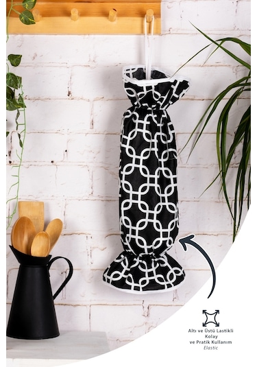 6 Parça Mutfak Seti & Mutfak Önlüğü , Fırın Eldiveni , 2li Tutacak , Organizer Poşetlik , Demlematiksiyah Zincir