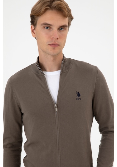 U.s. Polo Assn. Erkek Vizon Hırka Triko 50313684-vr052 Vizon