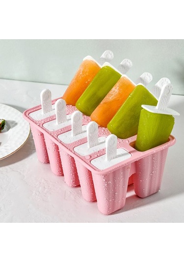 Pembe Popsicle Maker Popsicle Kalıpları  Silikon Buz Pop Kalıpları Bpa Popsicle Kalıp Yeniden Kullanılabilir Kolay Bırakılan
