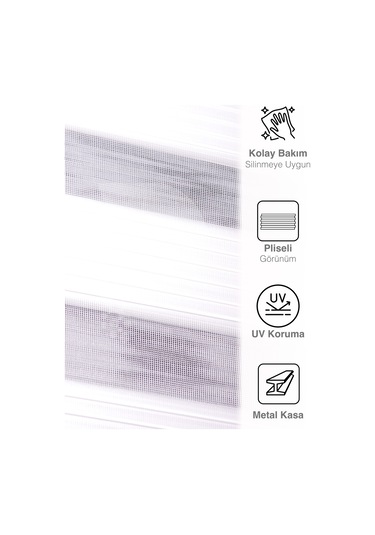 Br Perle Pliseli Kar Beyazı Rengi Zebra Perde Yüksek Kalite Alüminyum Kasa Kar Beyazı