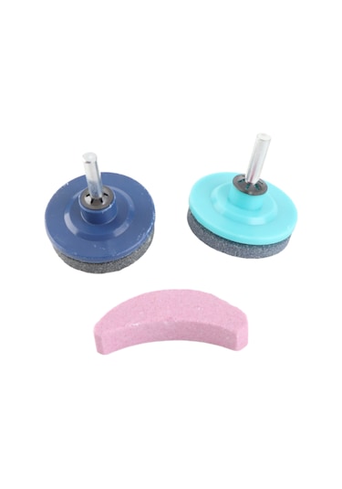 Geeroyoo Çim Biçme Makinesi Bıçağı Sıvama Aleti 3'lü Seti - Emery Malzeme İle Dayanıklı, Kolay Kurulum, Çim Biçme Verimliliğini Artırır