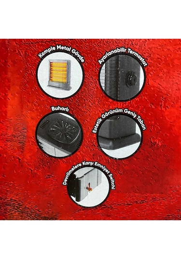 Minisan Midi 2100W Buharlı Quartz Isıtıcı