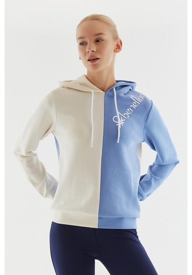 United Colors Of Benetton Kadın Kapüşonlu Sweatshirt Bnt-w20724 Mavi