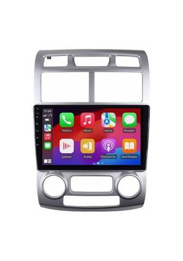 Kia Sportage Araç Multimedya Android Ekran Carplay Double Teyp 2+32 9" 05-09 Silver Cadence Std