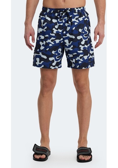 Slazenger REQUIRE IN Erkek Cepli Deniz Şortu Mavi Kamuflaj Mayo