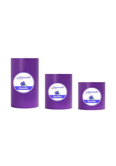 Small Lavanta Kokulu Set Mum Çap 7 Cm Mor
