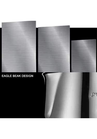 Kangvka Stainless Steel 600cc Süt Köpürtme Kavanozu Ölçü Çizgili Ordek Ağızlı Isı İletken Kaliteli Gümüş