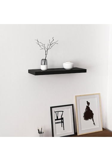 Minarmobilya Minar Gizli Tutuculu Duvar Rafı 60 Cm - M.Siyah