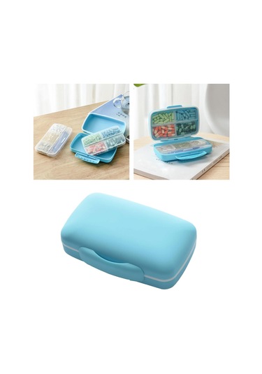 Suntek 7 Gün İlaç Kabı Tutucu Tablet Hap Sıralayıcısı Mavi