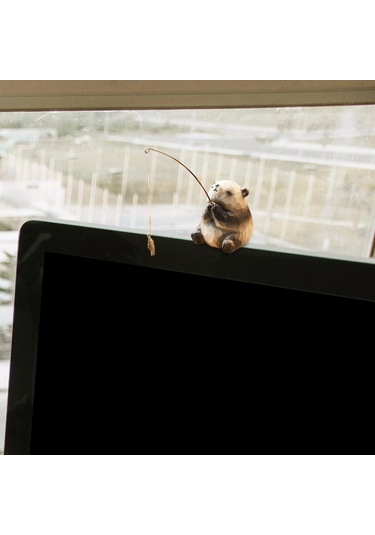 Suntek Sevimli Hayvan Balıkçılık Figürü Masa Süsü Ofis 7cmx4.3cmx6cm