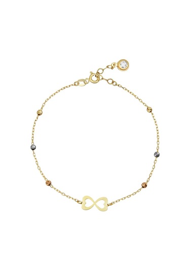 14 Ayar Altın Dorika Sonsuzluk Bileklik - 17 Cm / Sonsuzluk - Sarı Sarı Altın