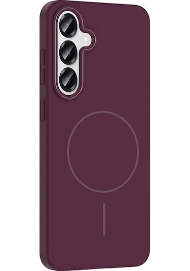 Galaxy S25 Kılıf Magsafe Şarj Özellikli Ruby Sert Kılıf Mürdüm