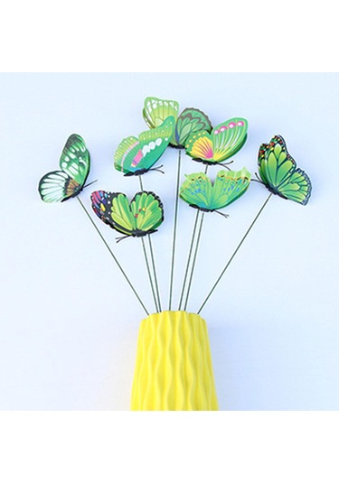 Suntek 24x Kelebek Bahçe Kazıkları Eve Taşınma Patio Yeşil