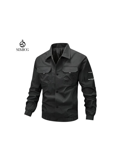 Erkek İlkbahar Ve Sonbahar Günlük Uçuş Ceketi Siyah