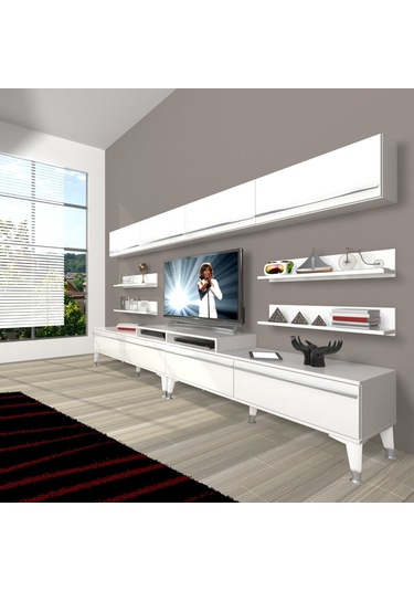 Decoraktiv Ekoflex 360y Mdf Silver Tv Ünitesi Tv Sehpası Beyaz