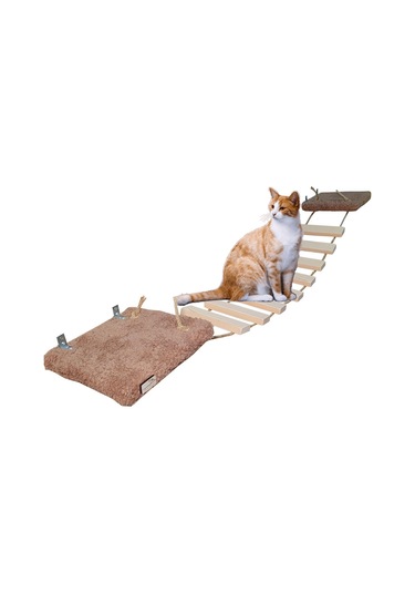 Peluş Basamaklı Kedi Köprüsü Peluş Raf Duvar Kedi Yolu Parkur