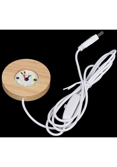 Pazly-ahşap Led Işık Standı - Şarj Edilebilir, Beyaz, Lamba Tutucu Ve Tabanı