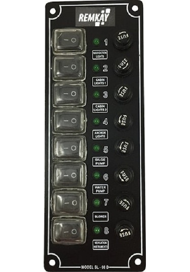 Tekne Sigorta Paneli, Karavan Sigorta Paneli, Switch Panel, 8'Li, 80X215Mm