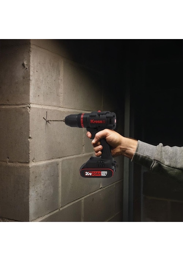 Kress KUC30.1 20V/2.0AH Li-ion 60NM Çift Akülü Profesyonel Şarjlı Darbeli Matkap