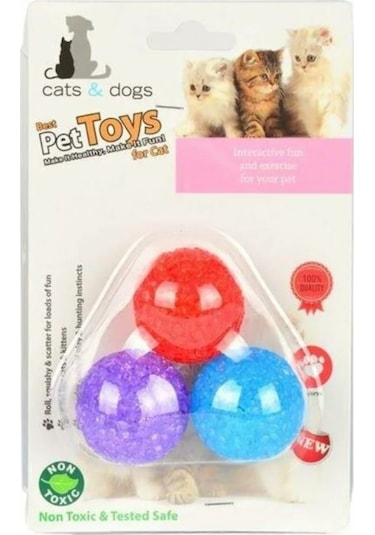 Flip ZM4-4316 3 CM Zilli Kedi Oyun Topu 3'lü Çok Renkli