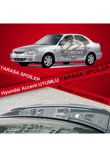 Hyundai Accent Admira Milenyum Bagaj Üstü Yarasa Spoiler Piano Black Bagaj Üstü Spoyler